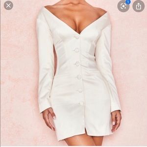 House of CB Ivory Satin Tux dress. New size L